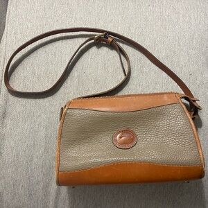 Vintage Dooney & Bourke Brown and Tan Leather Bag